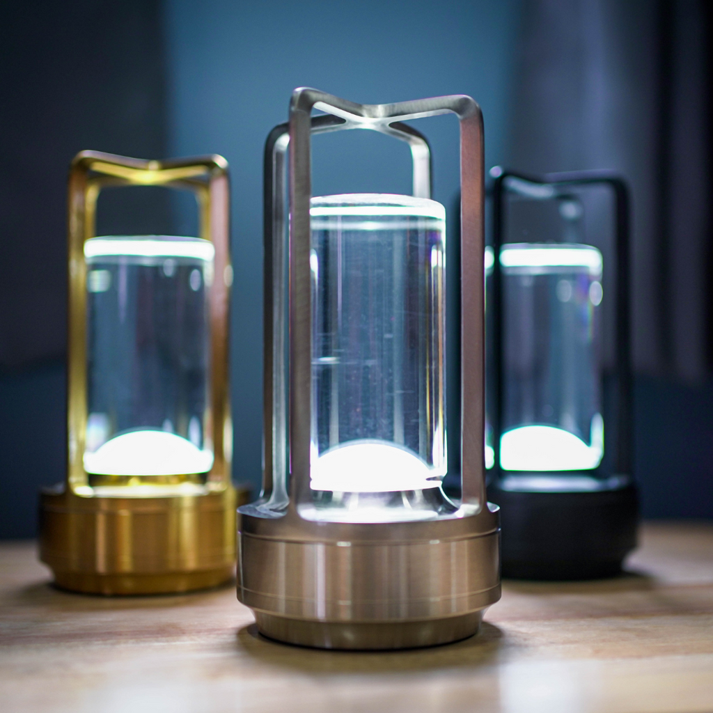 Lámpara de mesa estilo vintage recargable con control táctil y luz LED