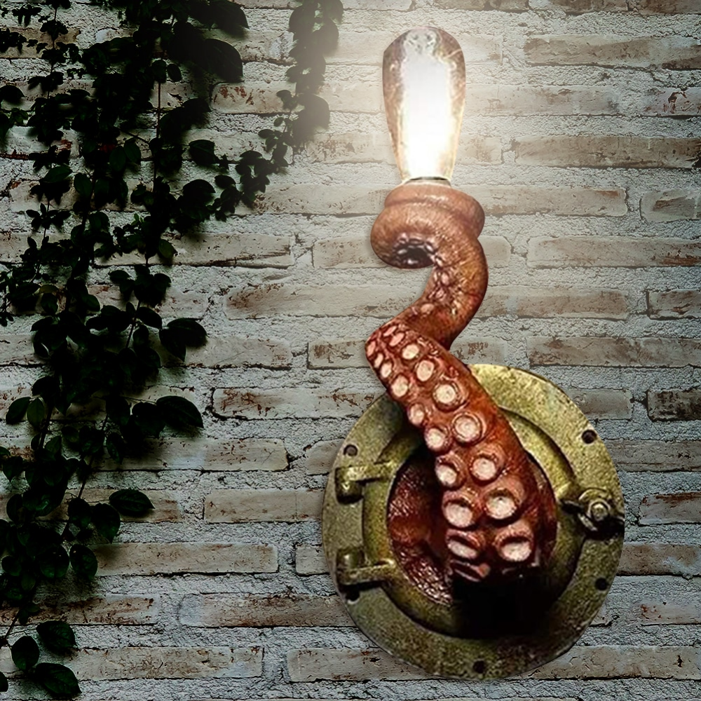 Lámpara de pared decorativa estilo tentáculo de pulpo escultórico