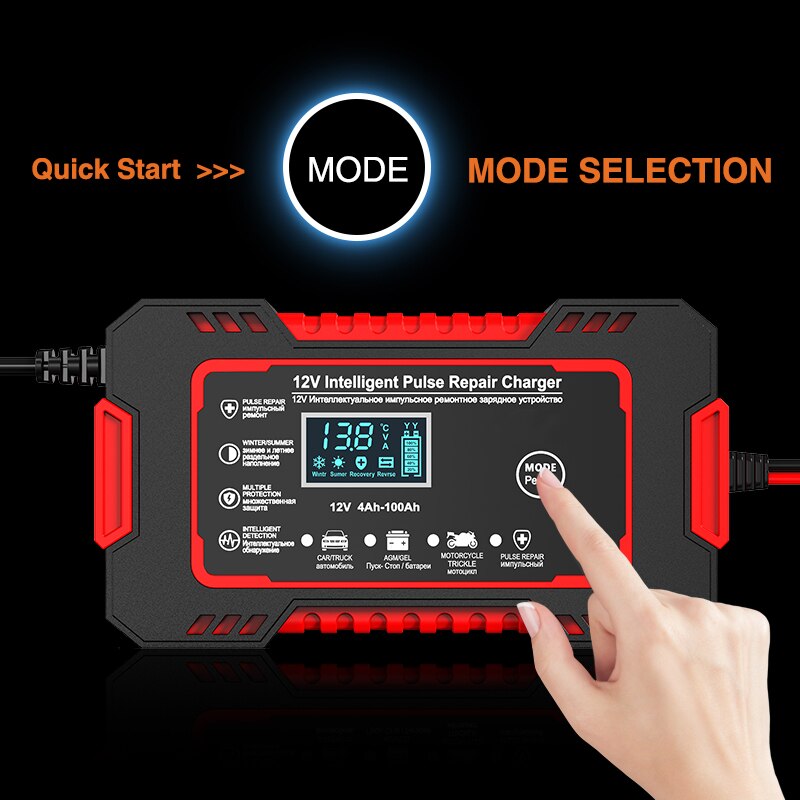 Car Battery Charger 12v 6a Pulse Repair LCD Display - product detail 4