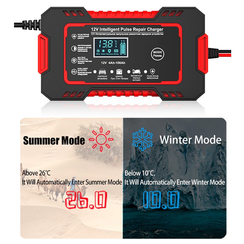 Car Battery Charger 12v 6a Pulse Repair LCD Display - product detail 5