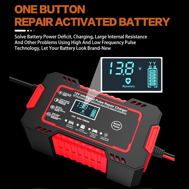 Car Battery Charger 12v 6a Pulse Repair LCD Display - product detail 7