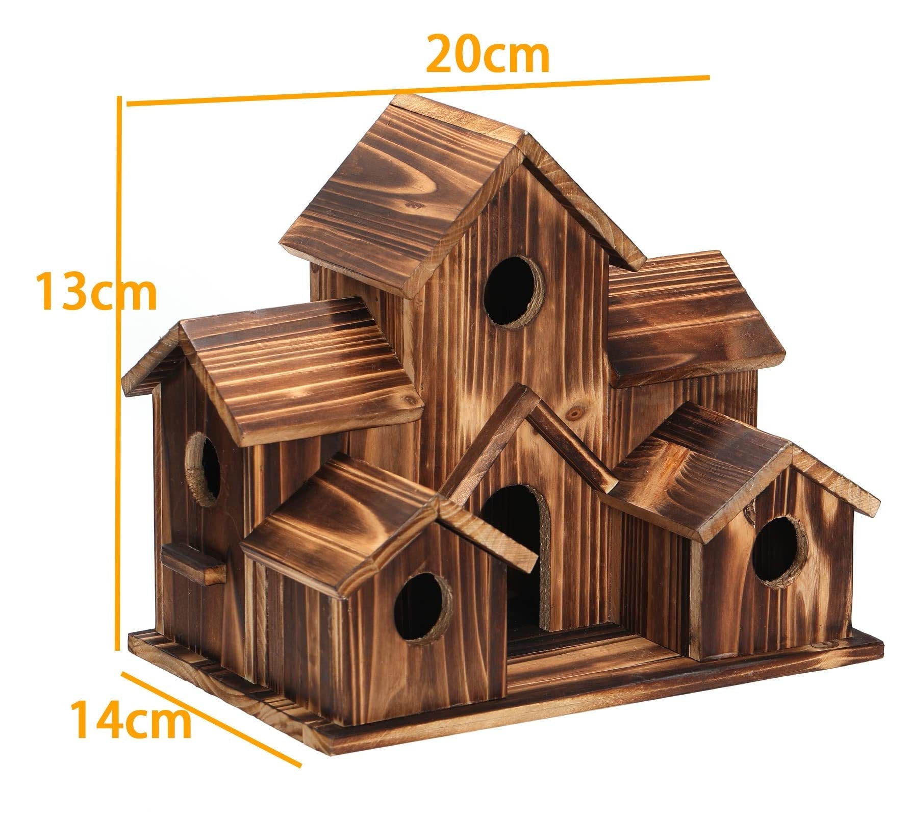 Handcrafted Wooden Birdhouse With 6 Holes - product detail 9