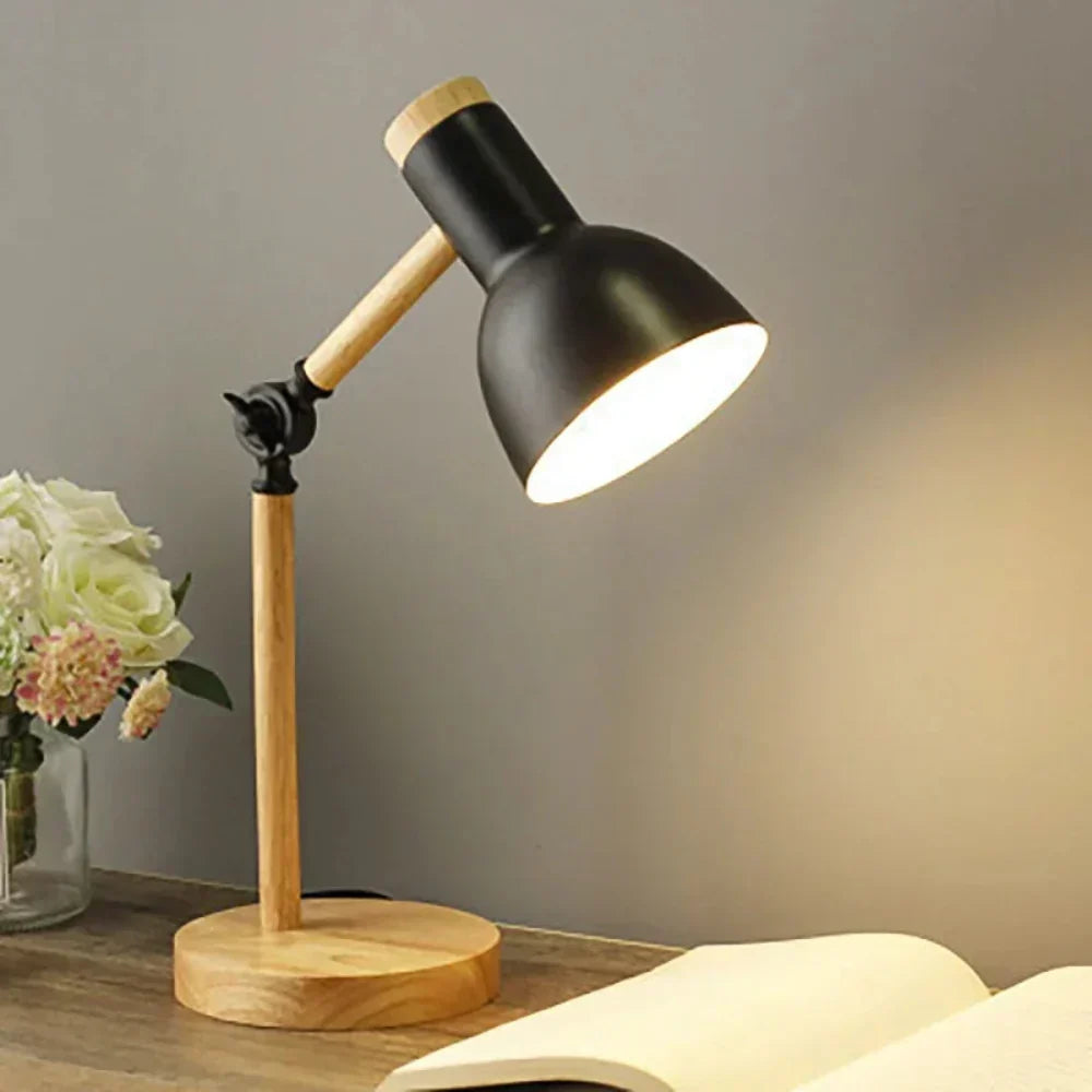 Lámpara de escritorio moderna nórdica con brazo oscilante ajustable, luz de lectura compacta