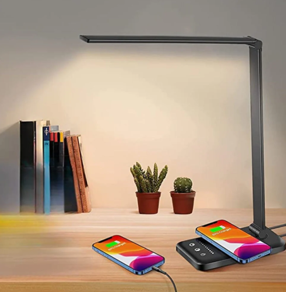 NOMOVA Contemporary Adjustable LED Table Lamp With Charging Function