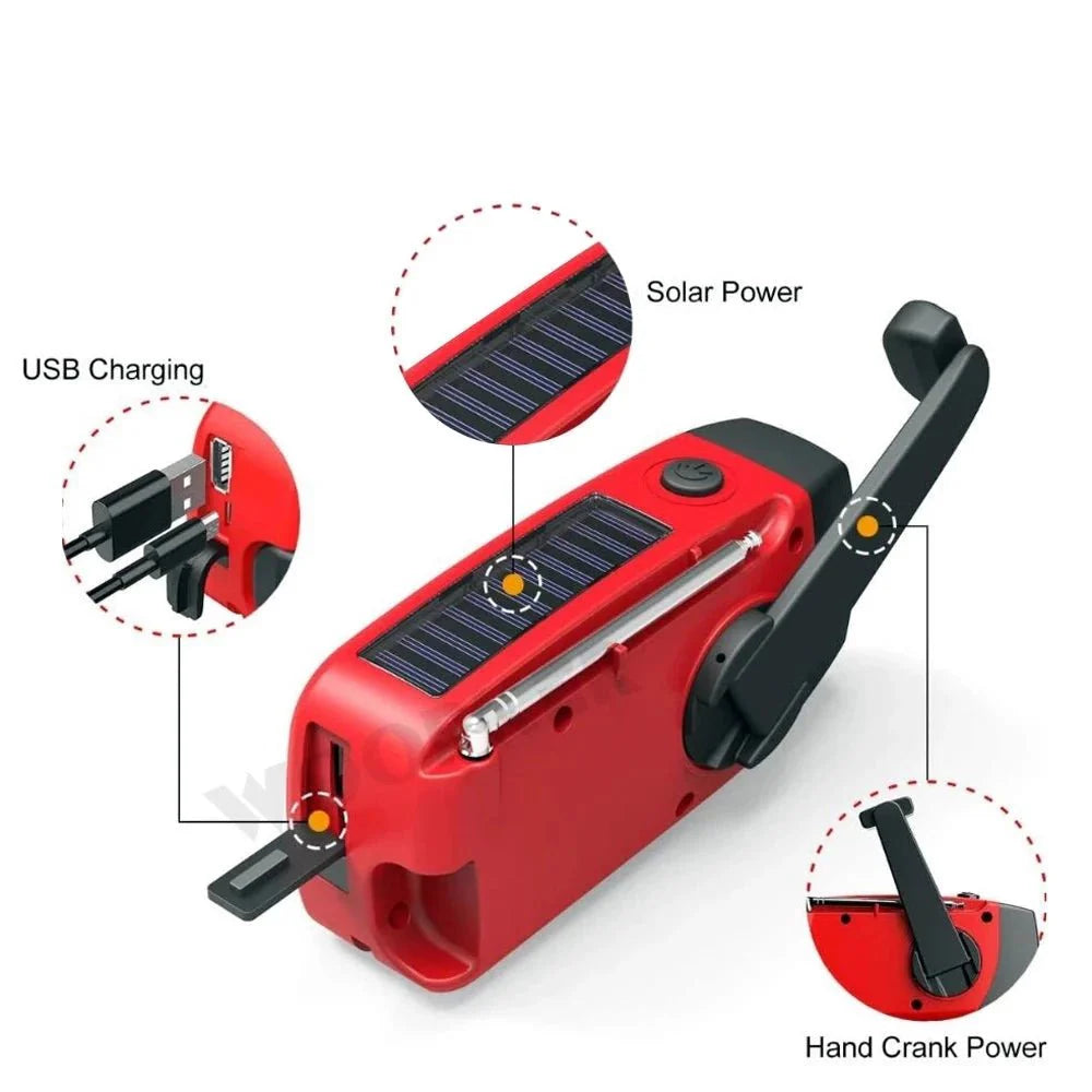 All-in-One Emergency Radio with Solar Power and Power Bank - product detail 3