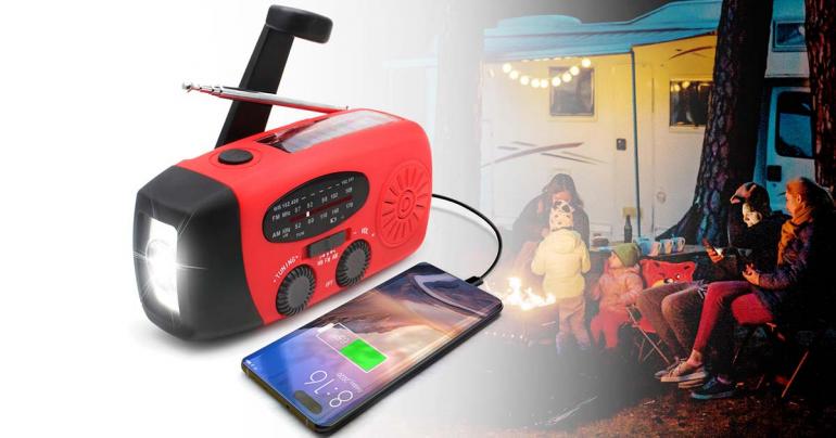 All-in-One Emergency Radio with Solar Power and Power Bank - product detail 4