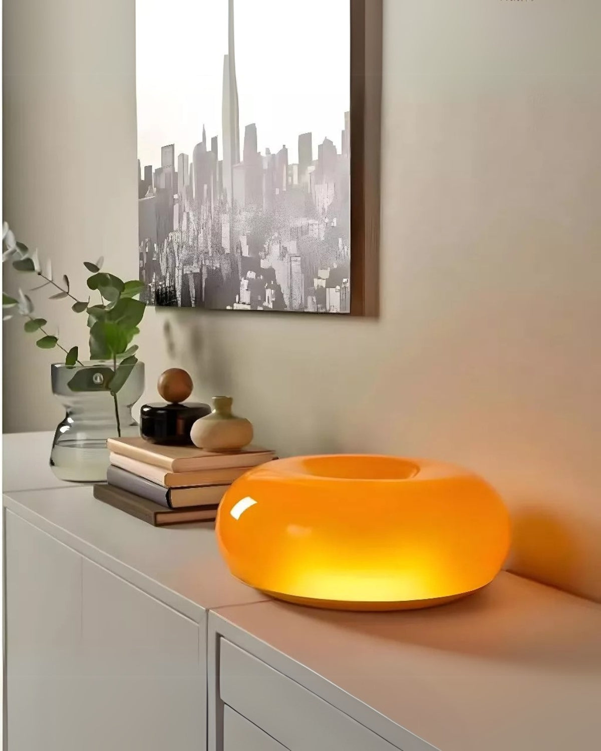 Round Donut Table Lamp – Soft LED Light &amp; 30cm Decorative Design