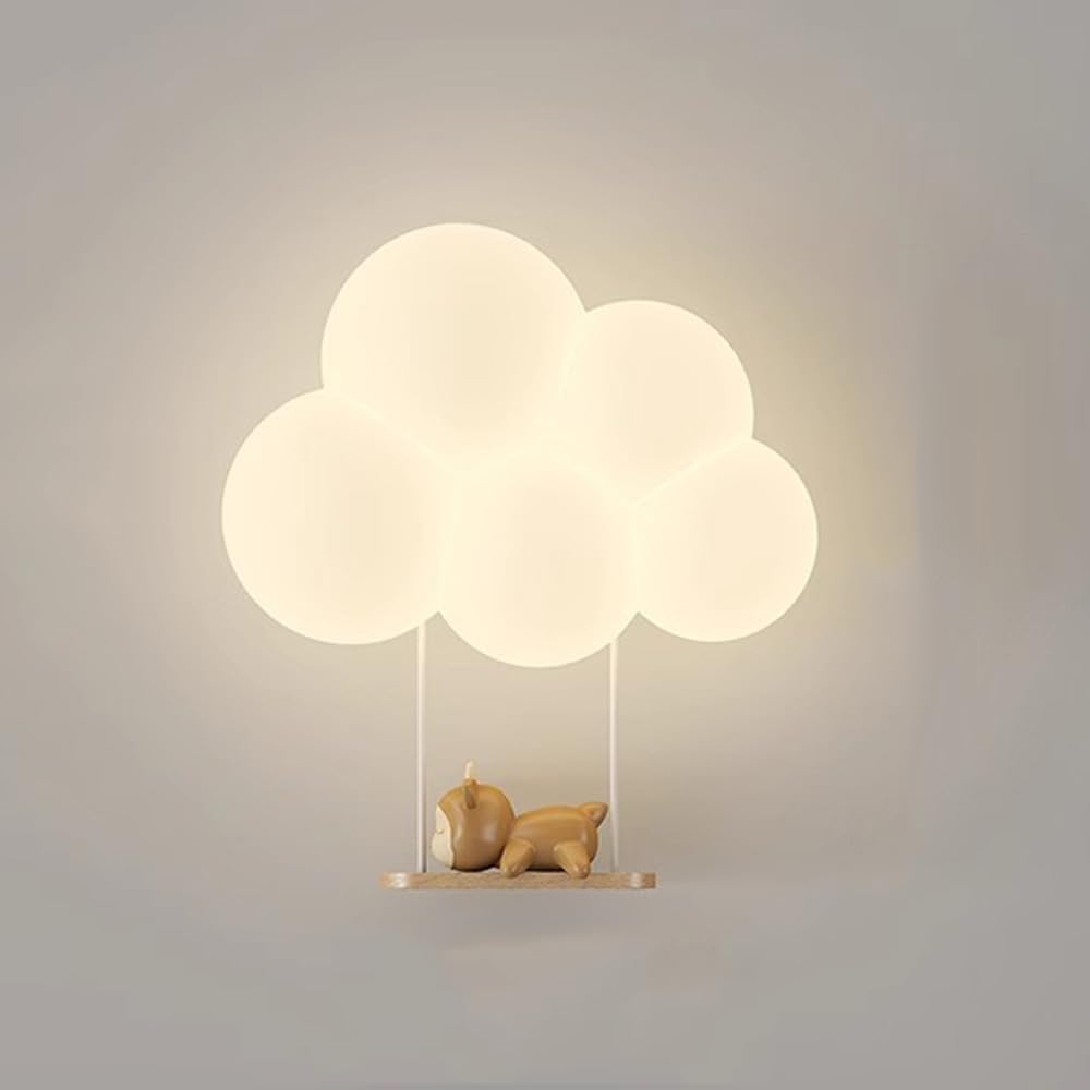 Lámpara LED de Nube para Niños, Luz Nocturna Montada en la Pared