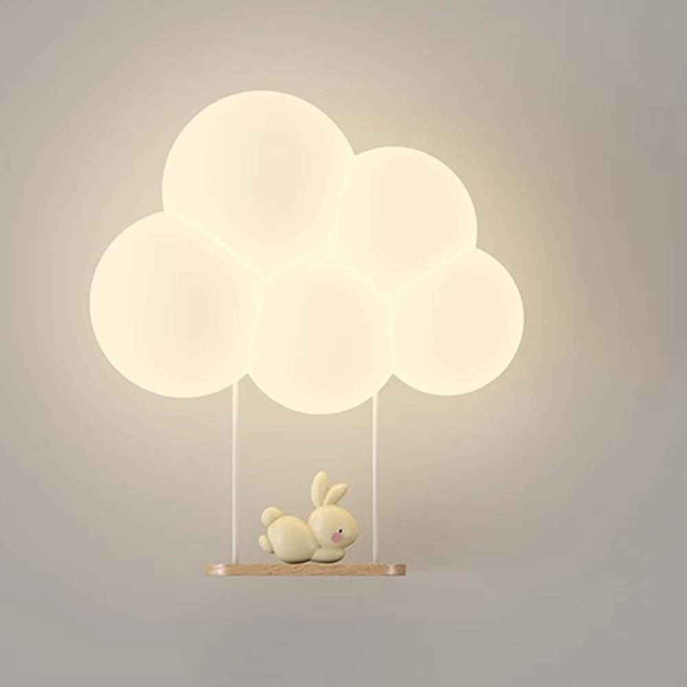 Lámpara LED de Nube para Niños, Luz Nocturna Montada en la Pared
