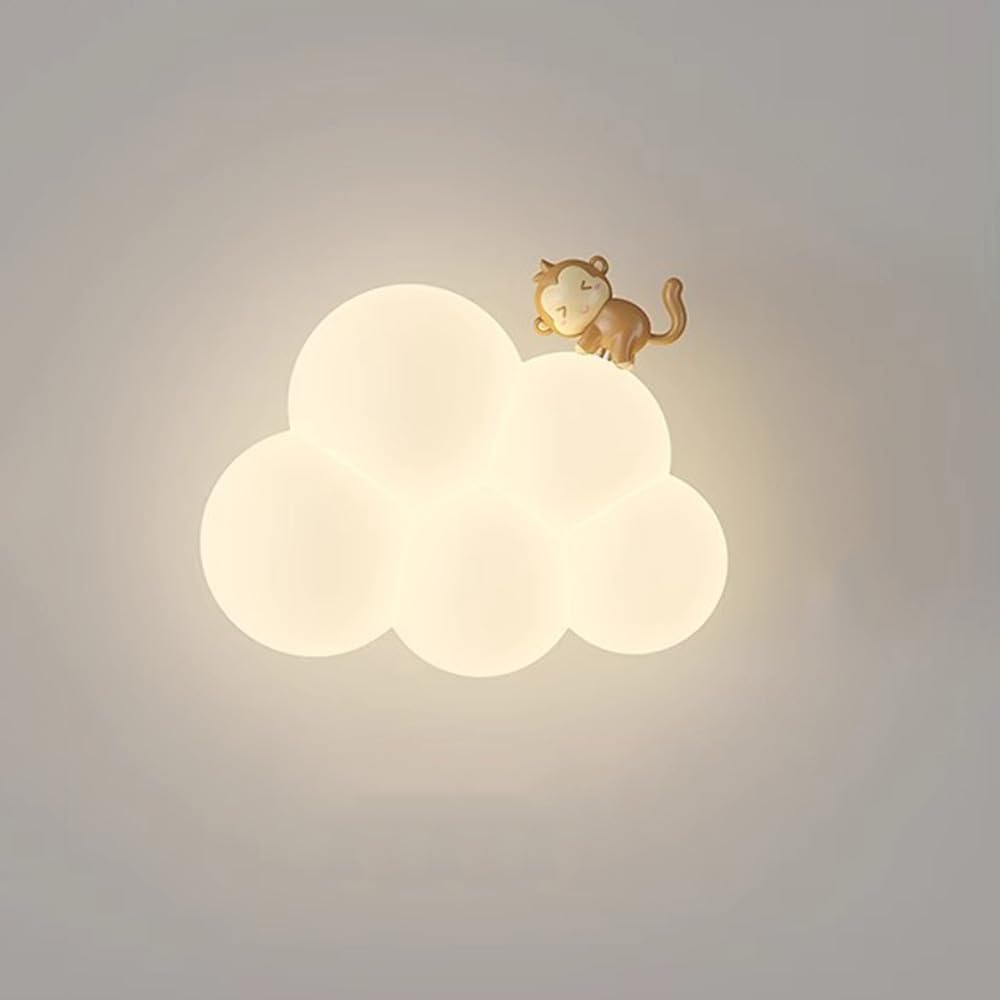 Lámpara LED de Nube para Niños, Luz Nocturna Montada en la Pared