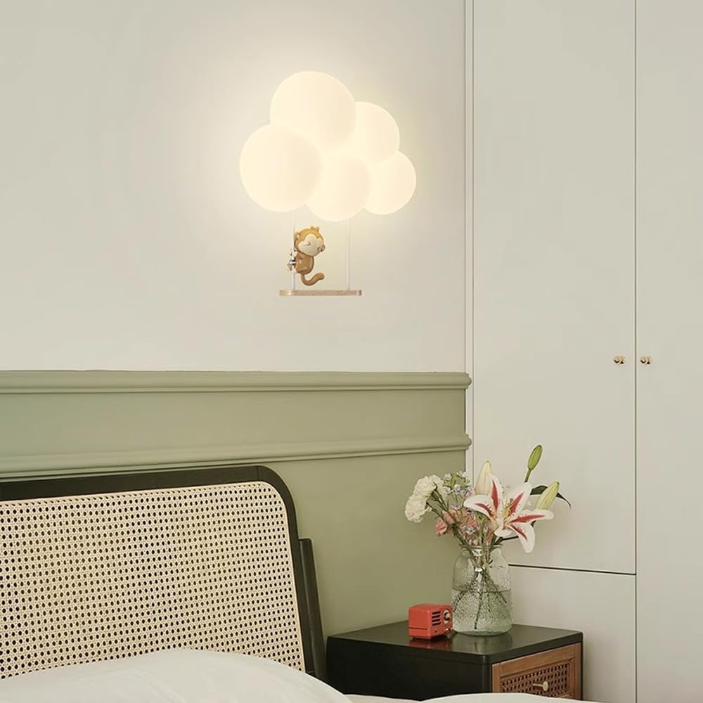 Lámpara LED de Nube para Niños, Luz Nocturna Montada en la Pared
