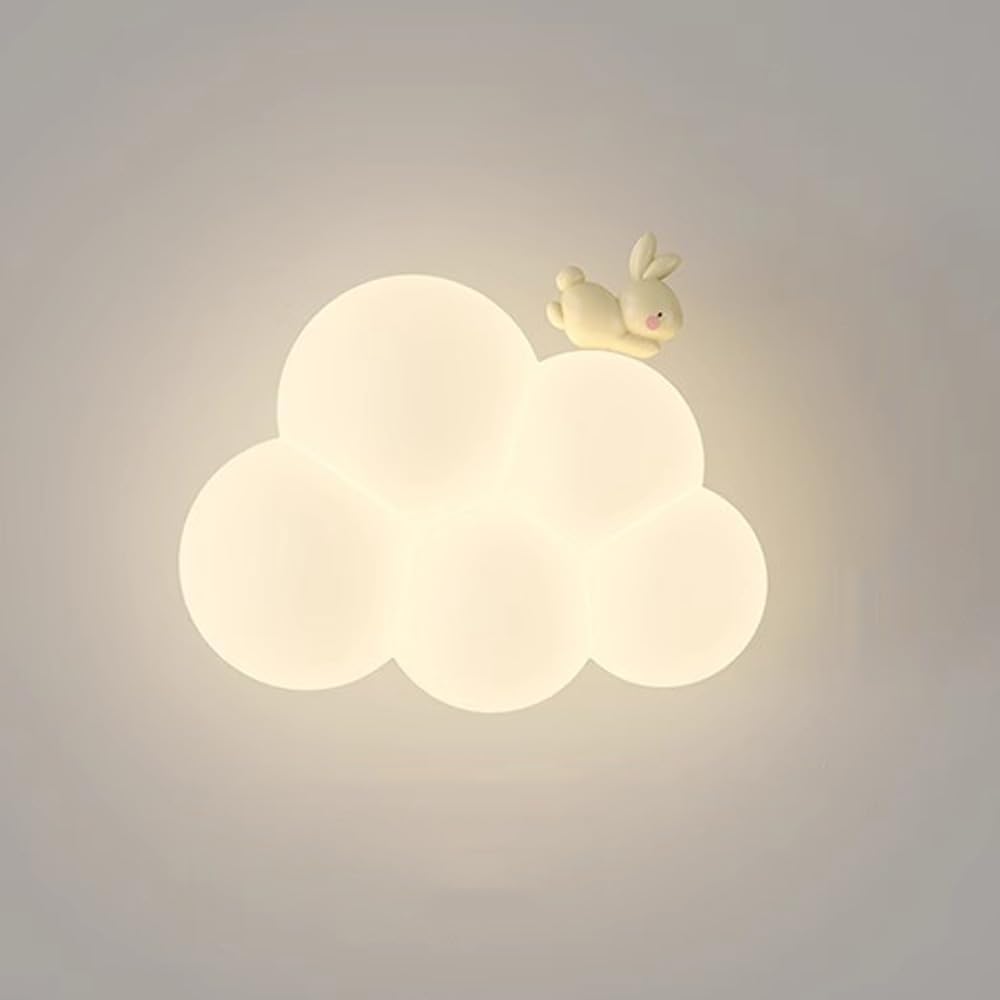 Lámpara LED de Nube para Niños, Luz Nocturna Montada en la Pared