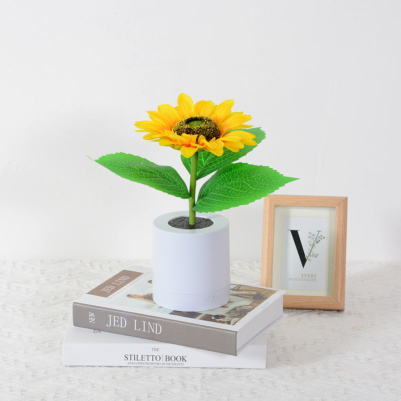 Lámpara de acento LED estilo girasol con luz cálida decorativa