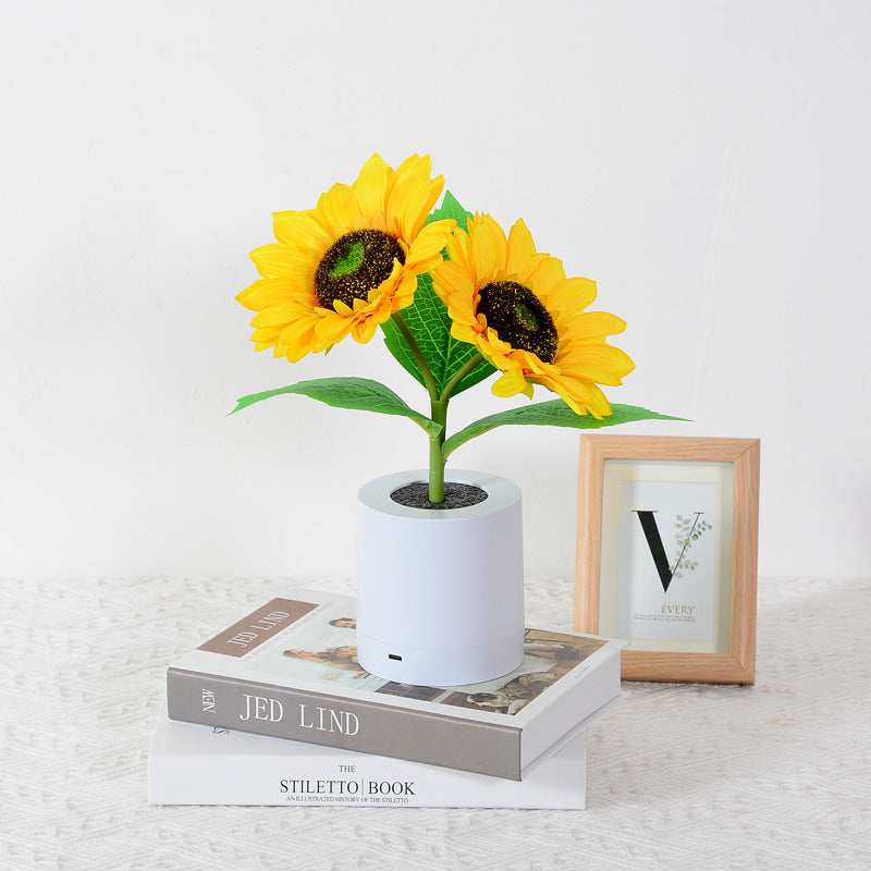 Lámpara de acento LED estilo girasol con luz cálida decorativa