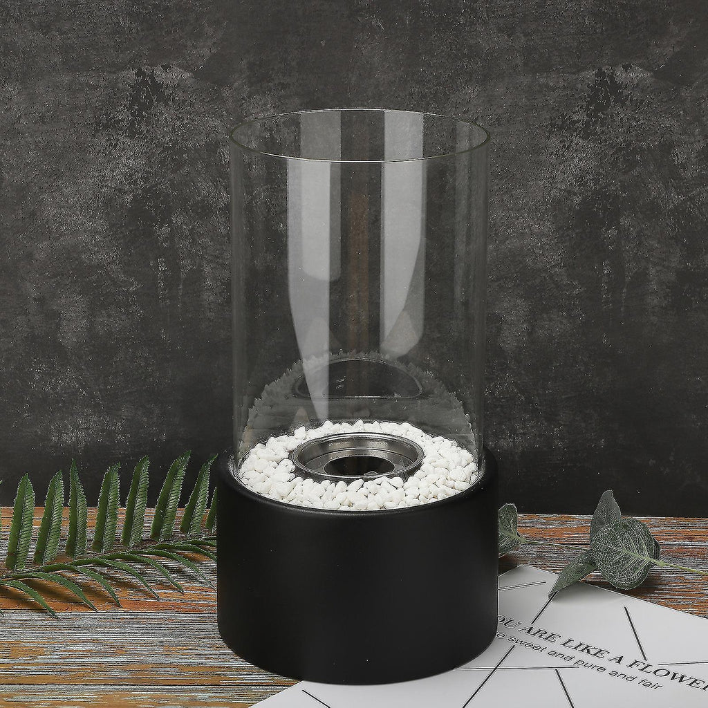 Lámpara de aceite Llama Eterna Elegante cilindro de vidrio con brillo clásico