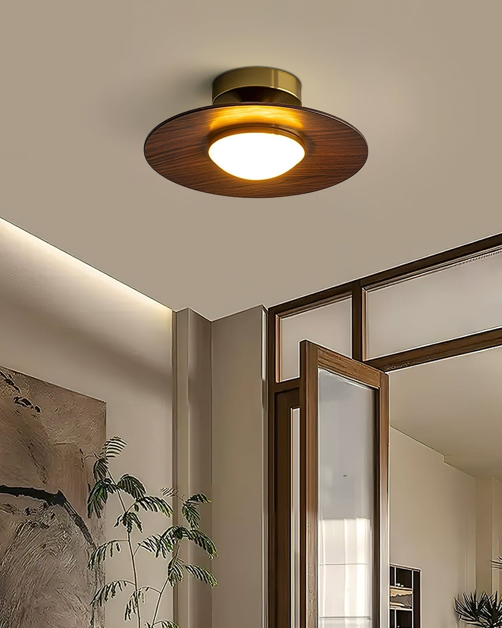 Luz de techo LED contemporánea con diseño compacto de montaje empotrado