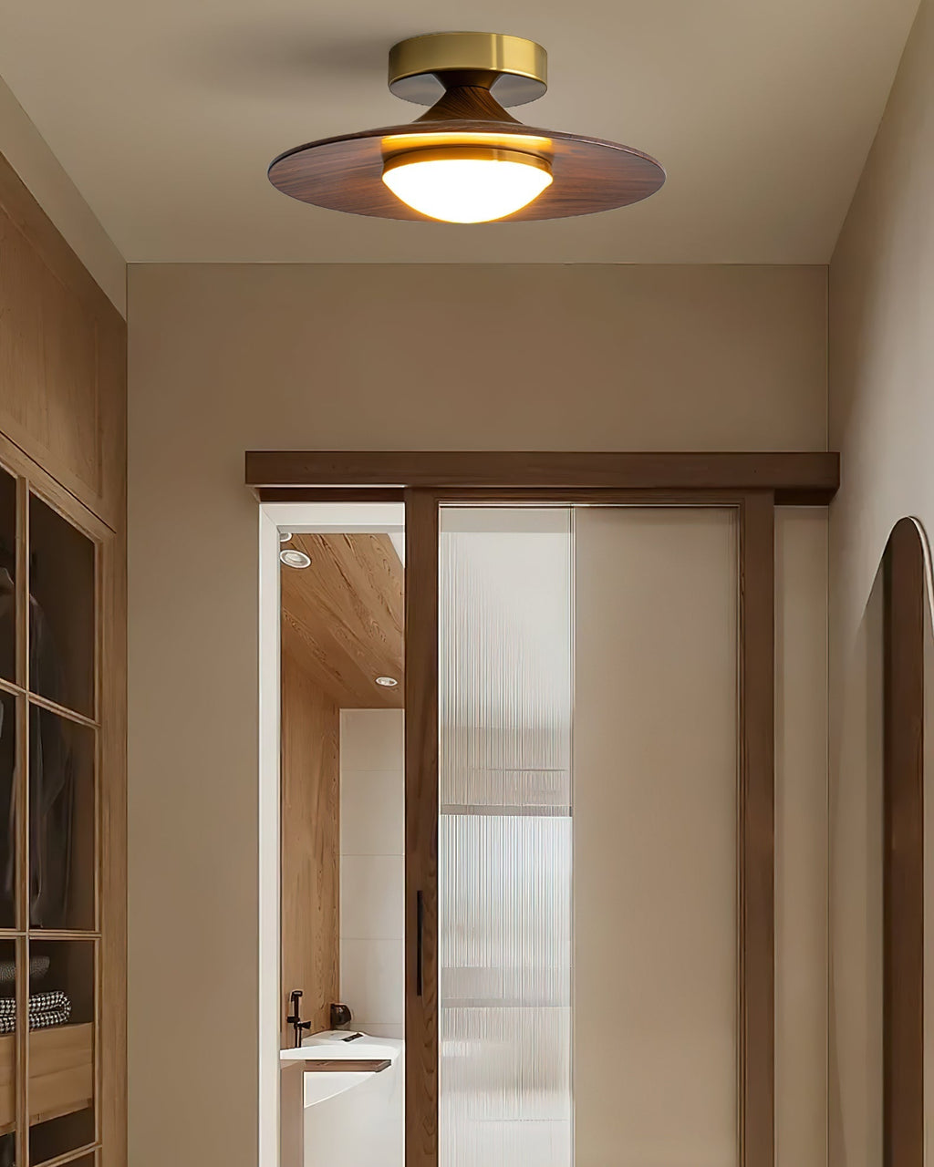 Luz de techo LED contemporánea con diseño compacto de montaje empotrado