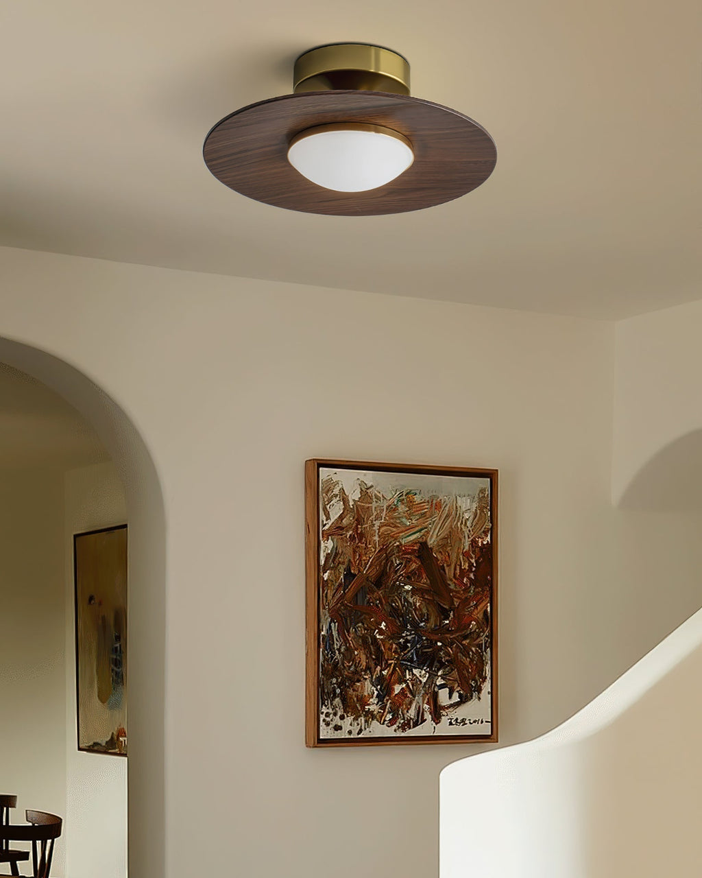 Luz de techo LED contemporánea con diseño compacto de montaje empotrado