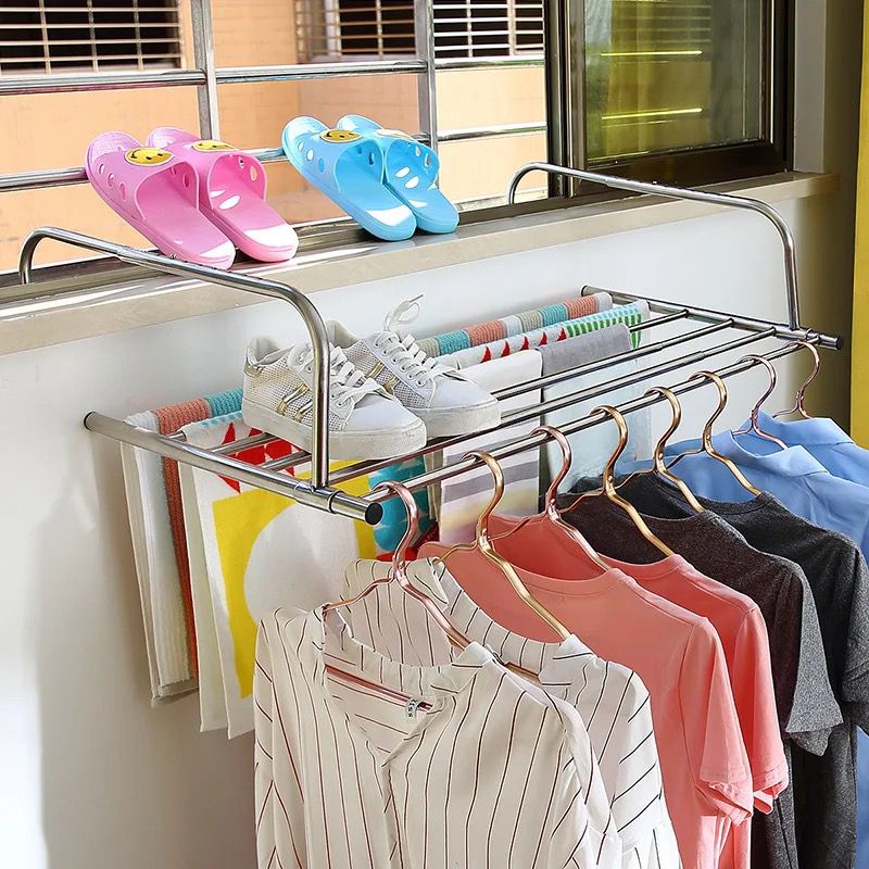 NOMOVA Stainless Steel Extendable Foldable Balcony Clothes Dryer