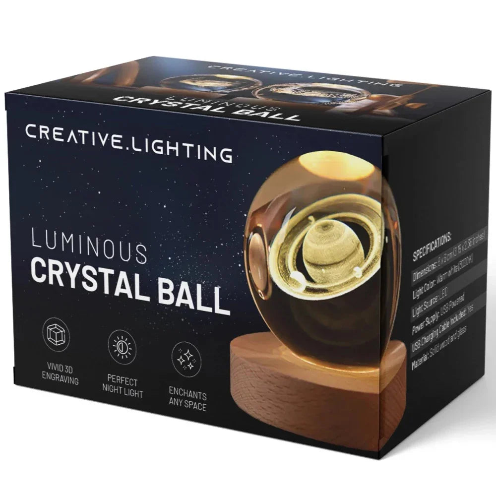 Lámpara de Bola de Cristal Cósmica Decoración Mágica LED para el Hogar
