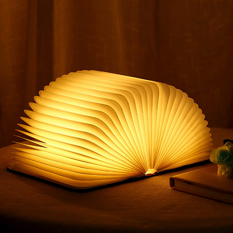 Luz nocturna LED decorativa en forma de libro recargable por USB