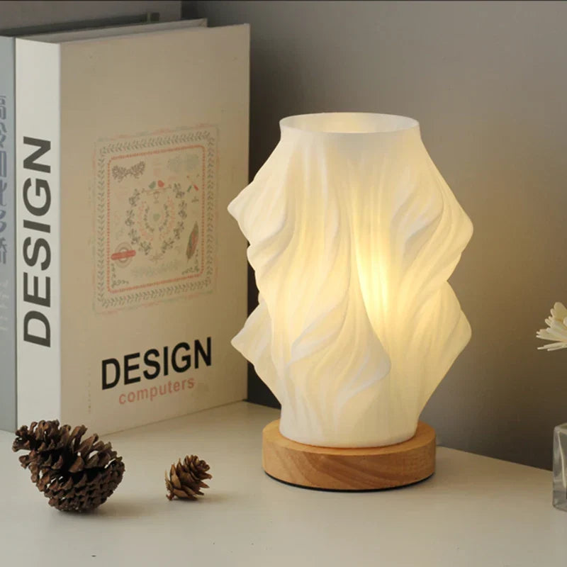 Lámpara de acento contemporánea con diseño de onda elegante y brillo ajustable