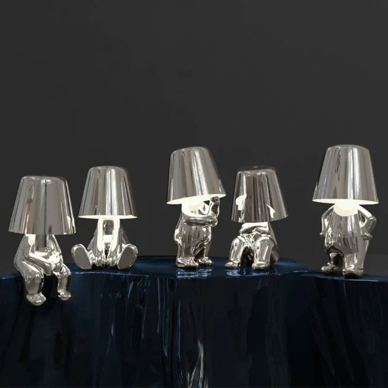 Lámpara de mesa portátil con control táctil y luz ambiental regulable
