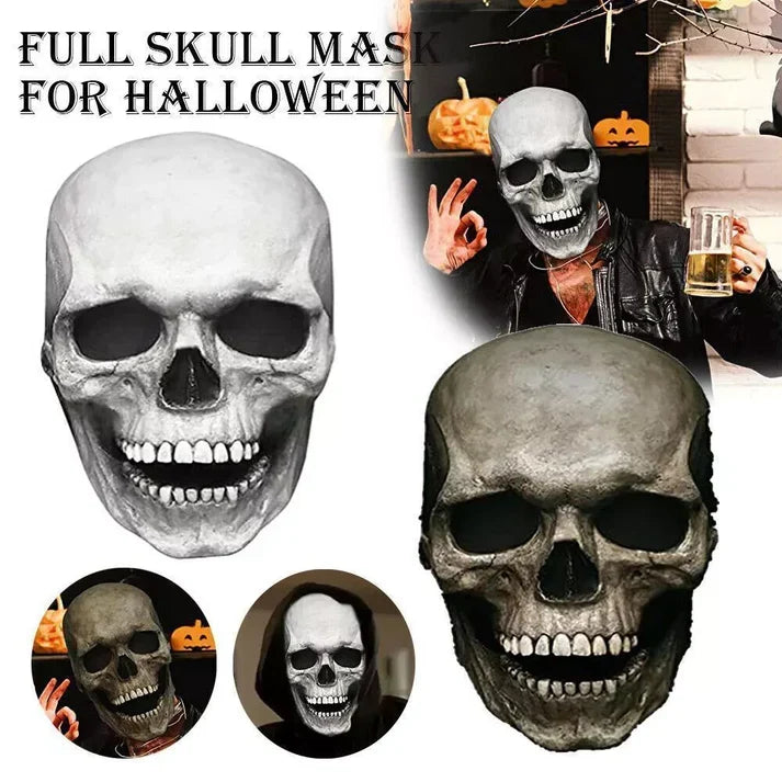 Movable Jaw Realistic Full Head Skull Mask - Human Skeleton Mask for Halloween Party - product image 6