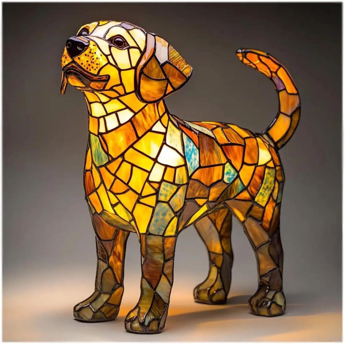 Lámpara de mesa decorativa para perros con luz ambiental colorida y fantasiosa