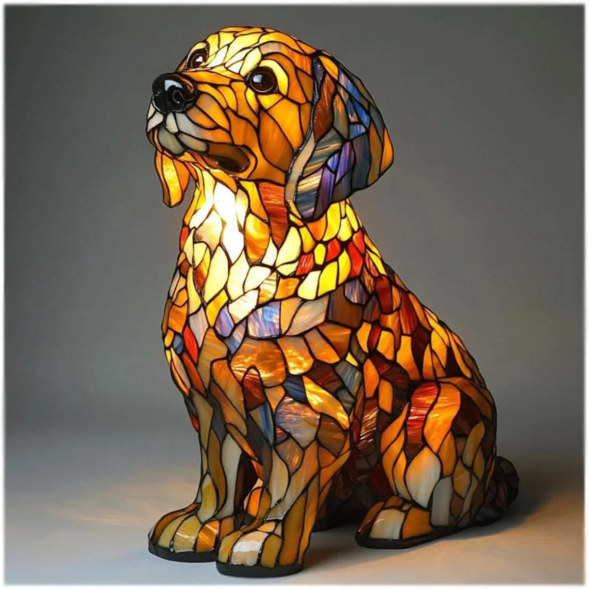 Lámpara de mesa decorativa para perros con luz ambiental colorida y fantasiosa