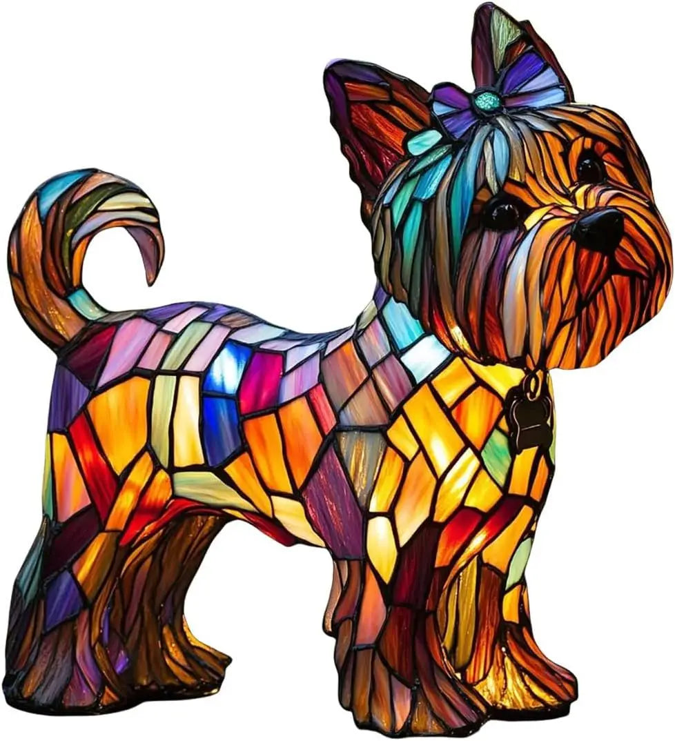 Lámpara de mesa decorativa para perros con luz ambiental colorida y fantasiosa