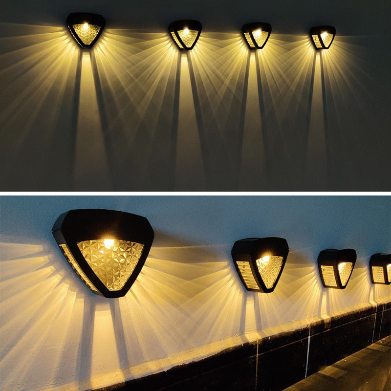 Lámpara solar de pared elegante para patio y entrada de vehículos