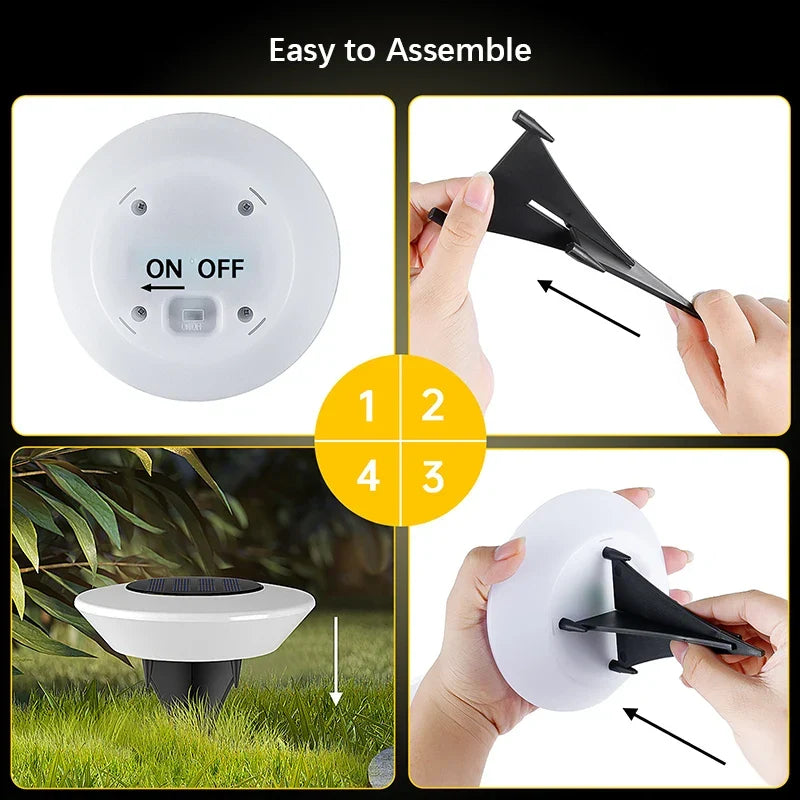 Solar Ground Light 4-Pack – 14 LEDs & 360° Ground Illumination