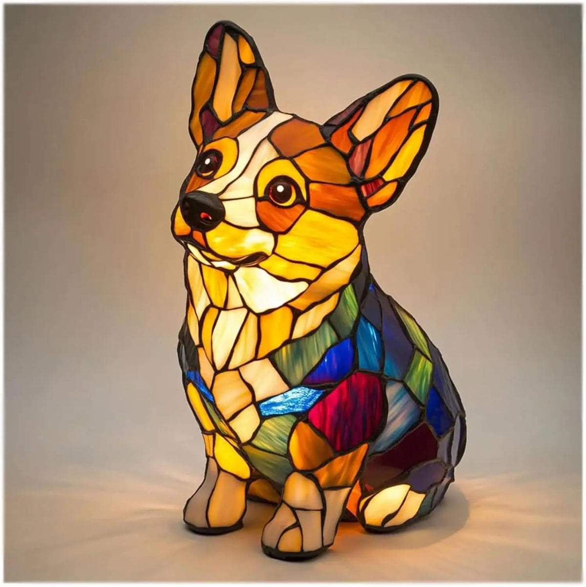 Lámpara de mesa decorativa para perros con luz ambiental colorida y fantasiosa