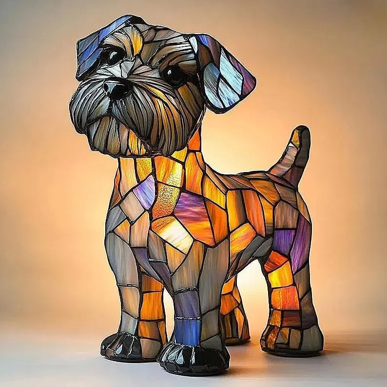Lámpara de mesa decorativa para perros con luz ambiental colorida y fantasiosa