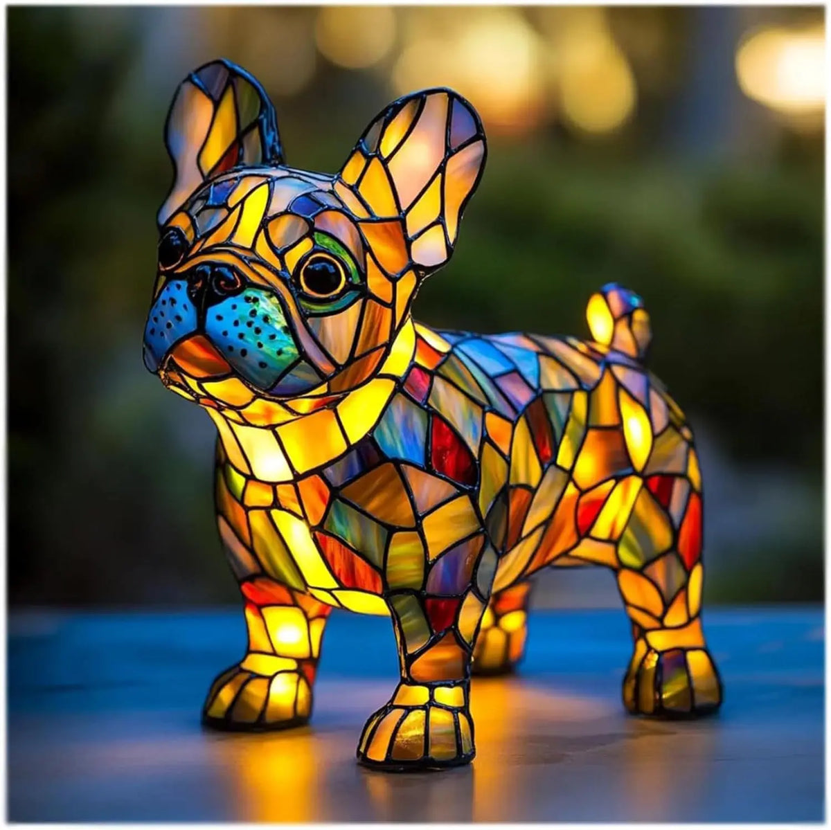 Lámpara de mesa decorativa para perros con luz ambiental colorida y fantasiosa