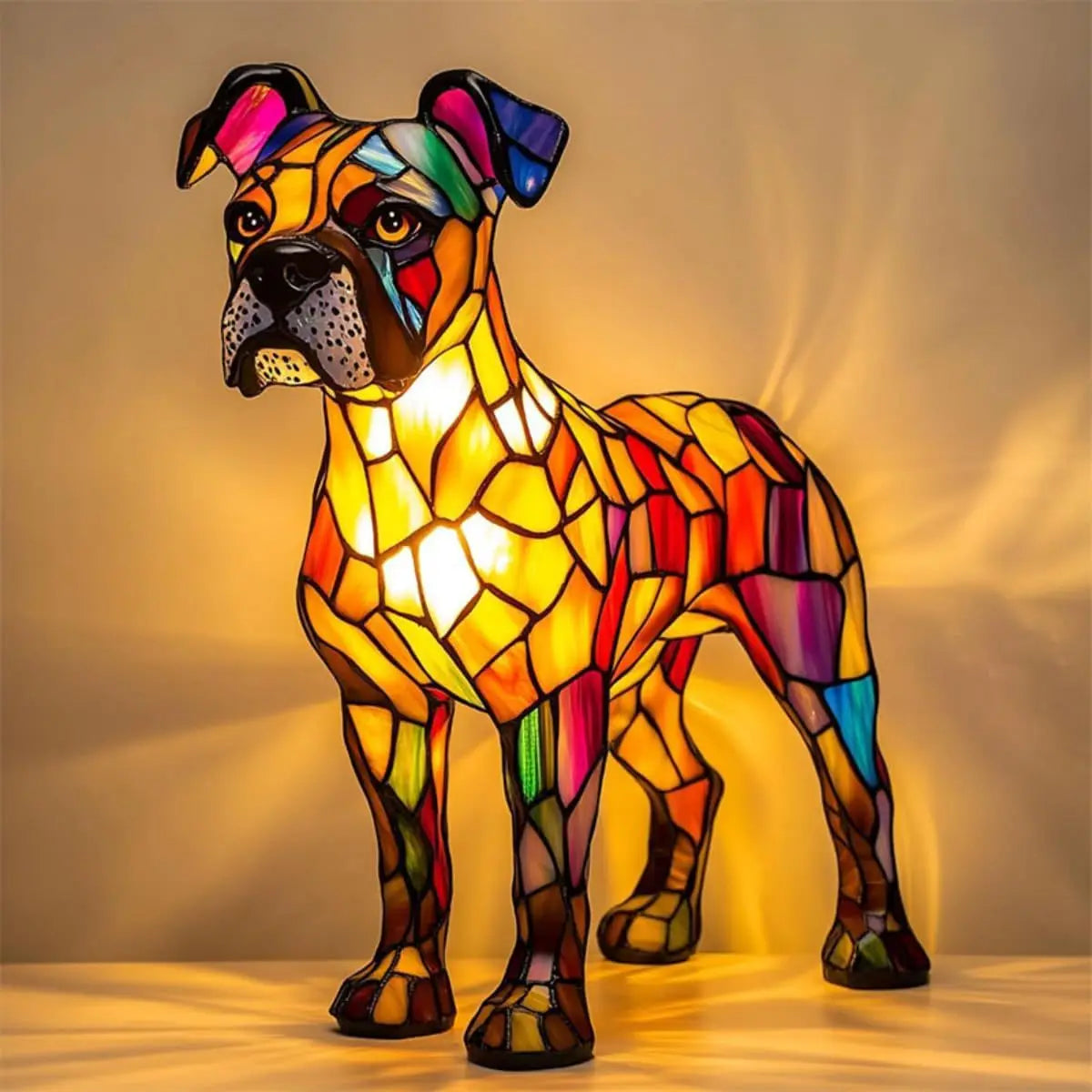 Lámpara de mesa decorativa para perros con luz ambiental colorida y fantasiosa