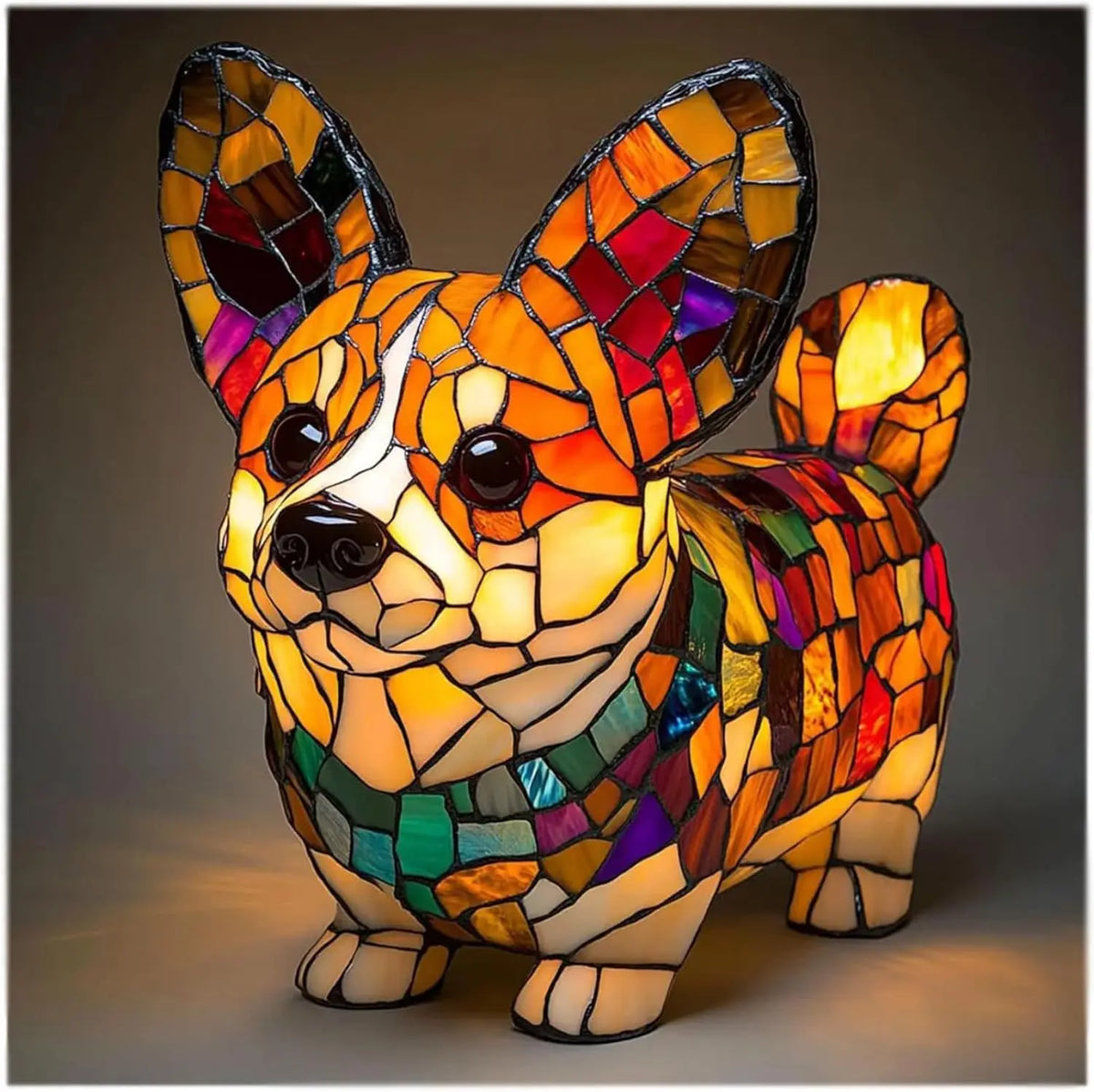 Lámpara de mesa decorativa para perros con luz ambiental colorida y fantasiosa