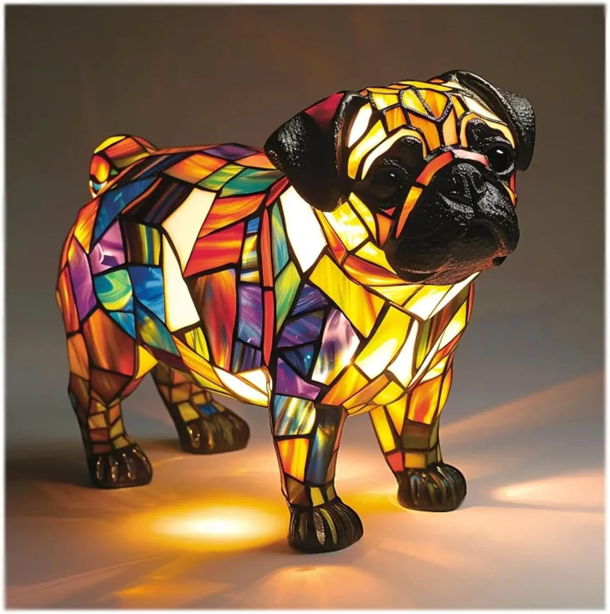 Lámpara de mesa decorativa para perros con luz ambiental colorida y fantasiosa