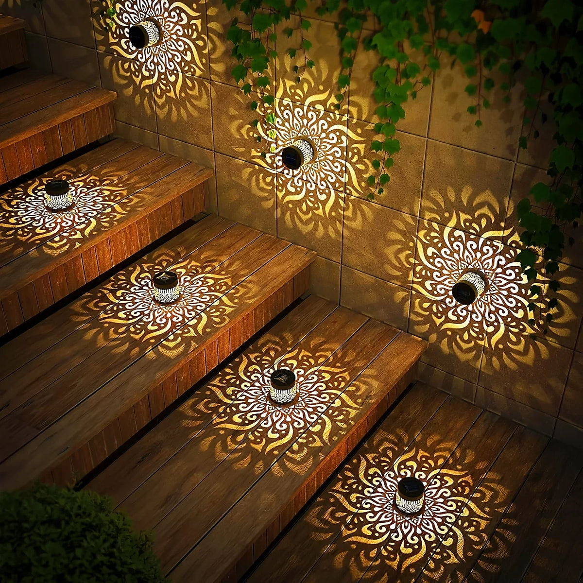 Solar Decorative Lantern – Shadow Pattern & IP65 Weatherproof