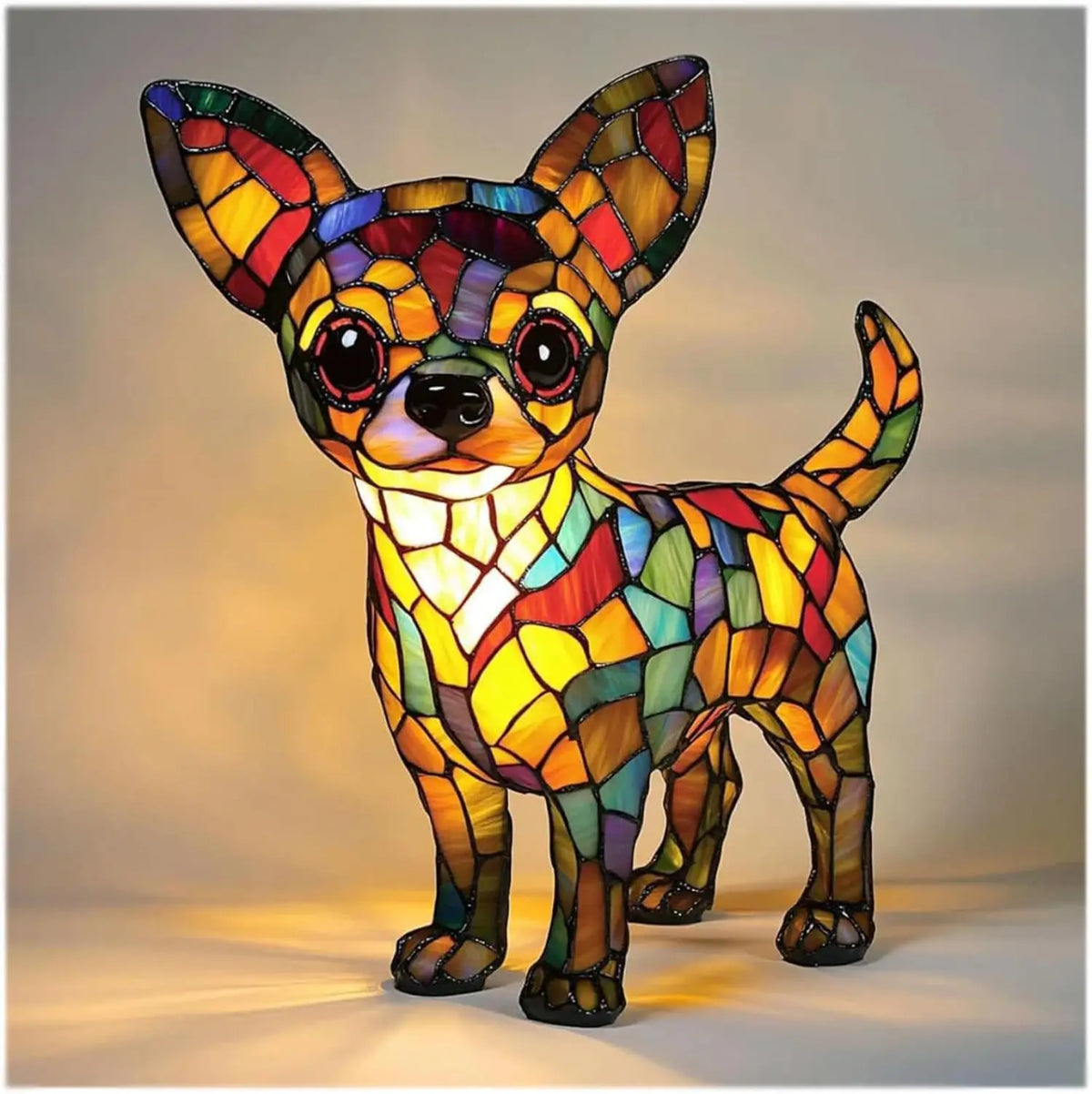 Lámpara de mesa decorativa para perros con luz ambiental colorida y fantasiosa