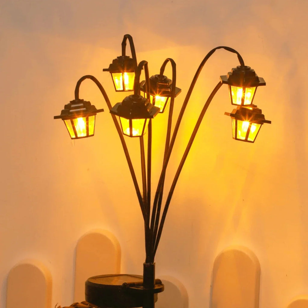 Retro Solar Garden Lantern – 6 LED Lights & IP44 Waterproof