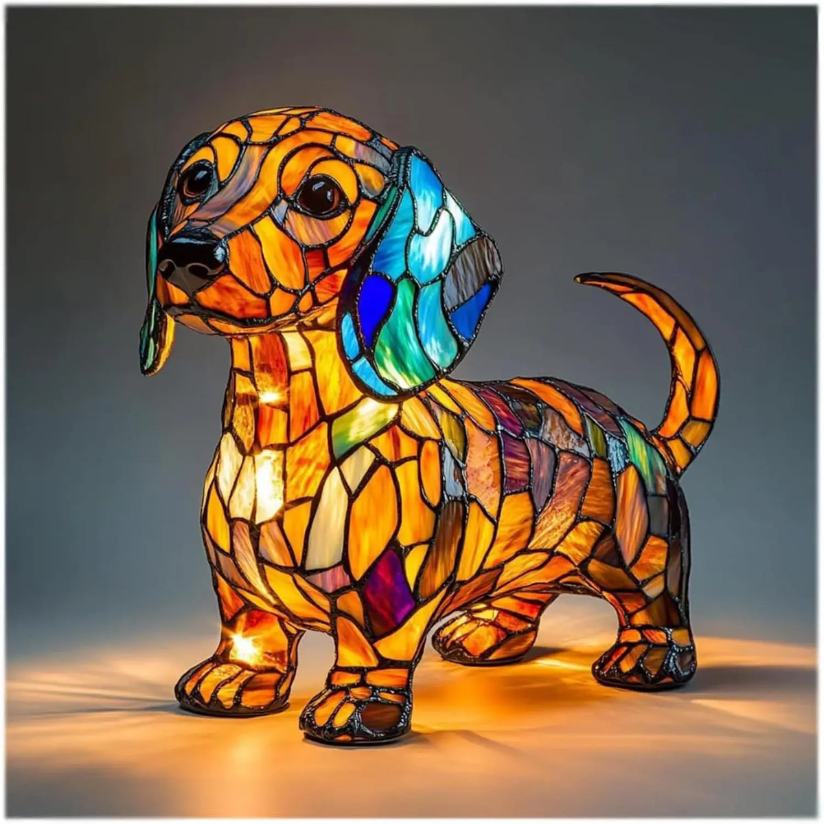 Lámpara de mesa decorativa para perros con luz ambiental colorida y fantasiosa