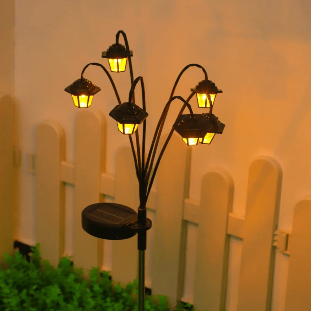 Retro Solar Garden Lantern – 6 LED Lights & IP44 Waterproof