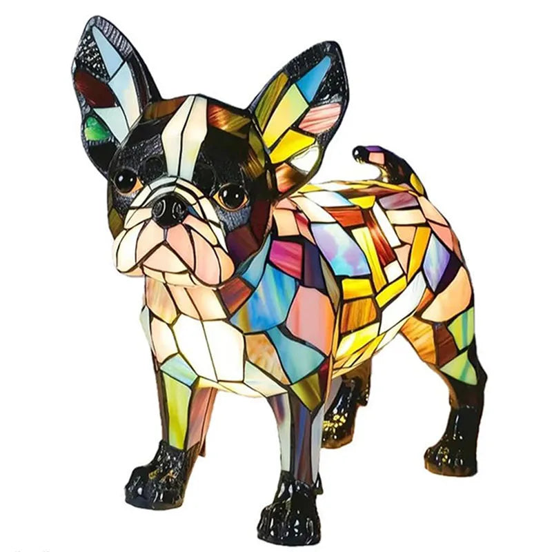 Lámpara de mesa decorativa para perros con luz ambiental colorida y fantasiosa