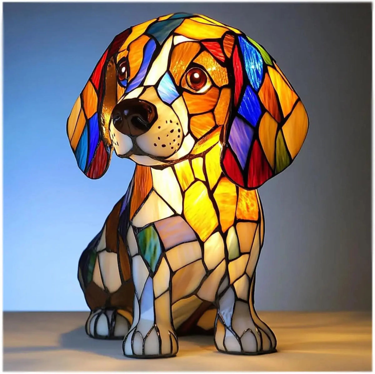 Lámpara de mesa decorativa para perros con luz ambiental colorida y fantasiosa
