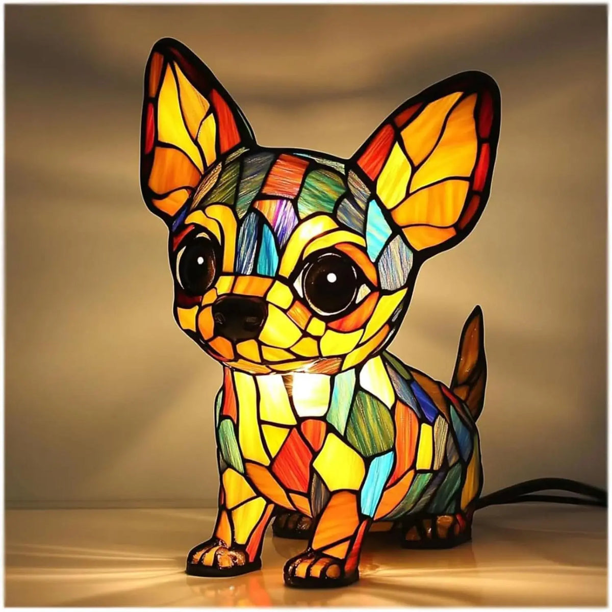 Lámpara de mesa decorativa para perros con luz ambiental colorida y fantasiosa