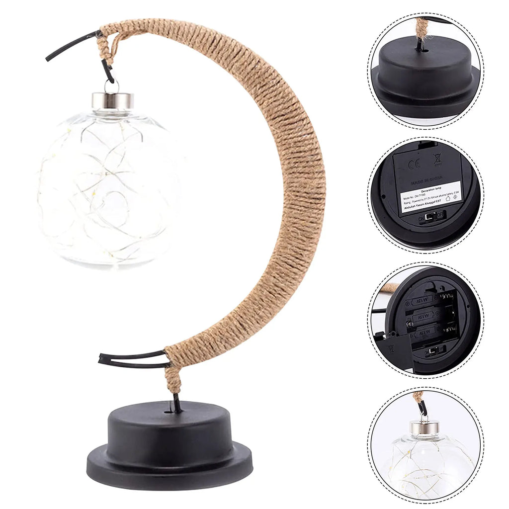 Lámpara de mesa decorativa con iluminación ambiental de brillo lunar