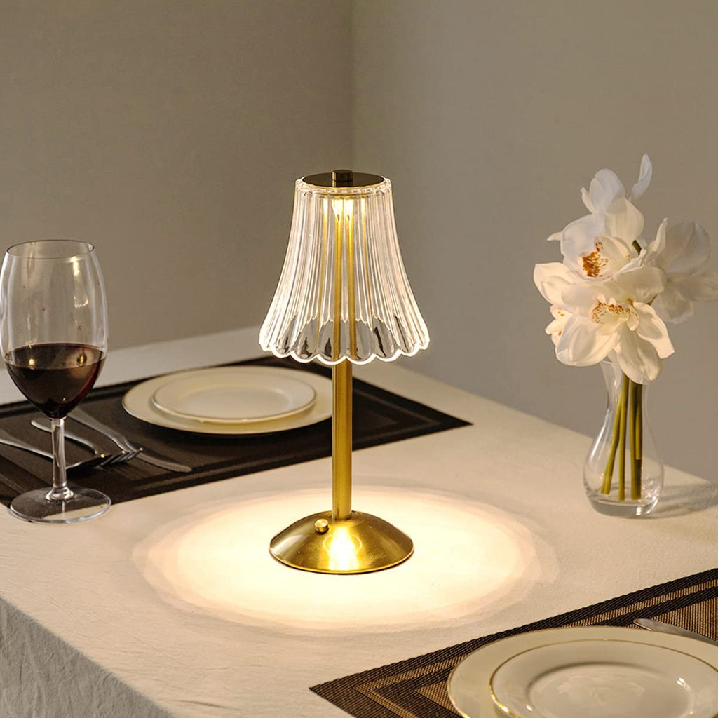 Lámpara de mesa inalámbrica con control táctil y luz ambiental LED