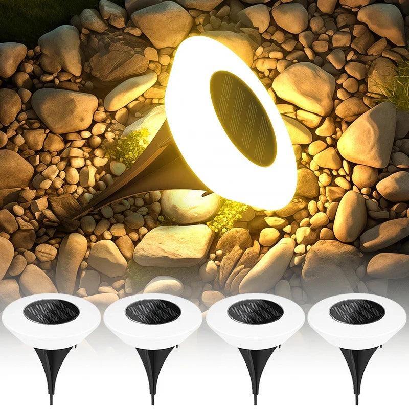 Solar Ground Light 4-Pack – 14 LEDs & 360° Ground Illumination